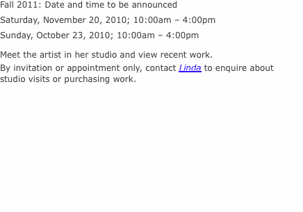 Fall 2011: Date and time to be announced Saturday, November 20,