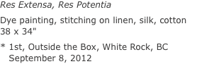Res Extensa, Res Potentia Dye painting, stitching on linen, sil